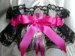 Hot Pink & Black Prom Wedding Garter