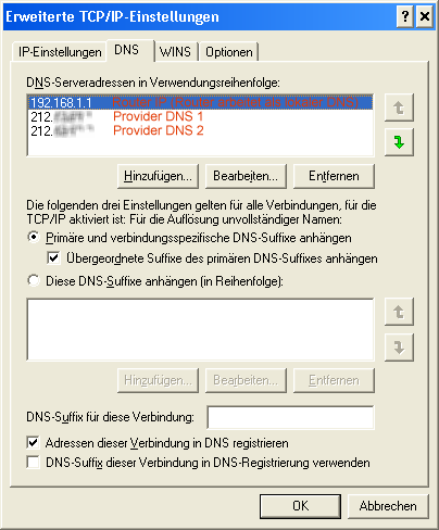 DNS Einstellungen PC2