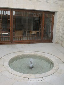 Fountain outside auditorium