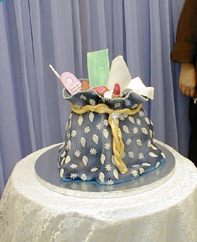 denim bag cake