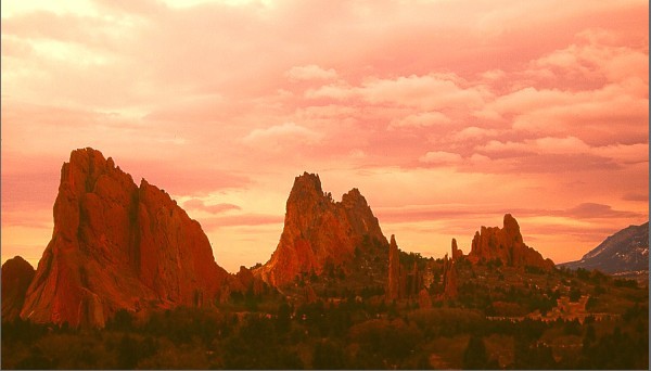 Garden of the Gods, Colorado Springs, Colo., 6 AM, Jan. 1 1999