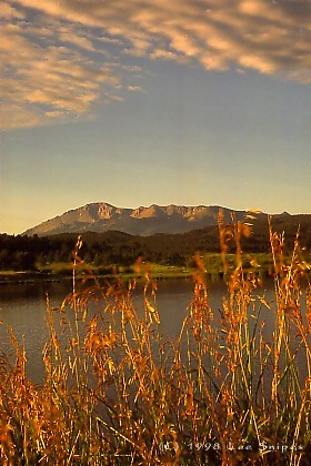 Sunrise Pikes Peak from Manitou Lake 