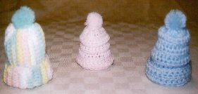 Crocheted Preemie Baby Caps