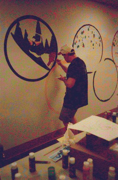 Dallas artist Blake Ovard painting