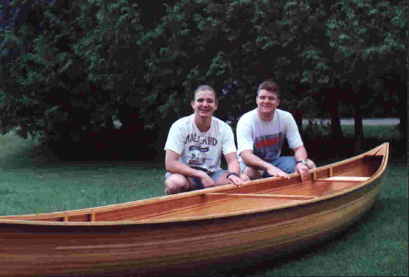 One of the canoes we built