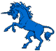 rampant blue unicorn