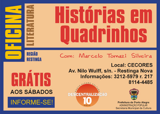 OFICINA GRATUITA DE QUADRINHOS EM PORTO ALEGRE!