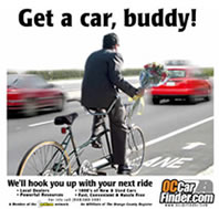 Get a car, buddy! -  Print ad