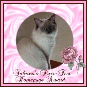 Sabrina's purr-fect homepage award