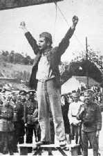 Figure 10 The famous photograph of Sjepan Filipovic underneath the gallows in the Valjevo town square.