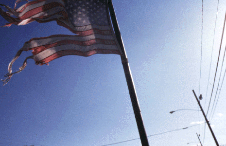 ripped flag in charlotte, north carolina