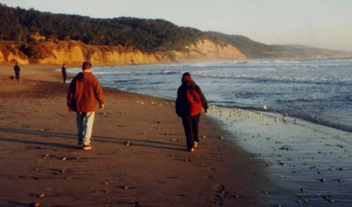 Sarah and Joel on beach.