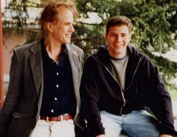 Joel and I outside 821 Packard Street -- second pic.