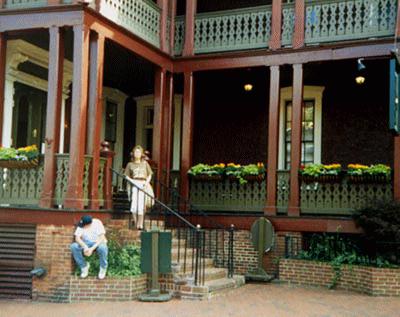 Lois in front of Maryland Inn.  [28 kb]