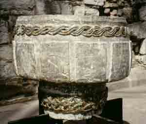 baptismal font in Hamar cathedral