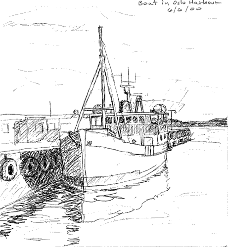 Ken's sketch of harbor