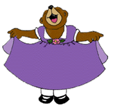 teddy girl in purple dress