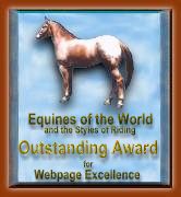 Equines of the World Outstanding Award for Webpage Excellence