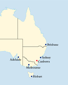 Location of Canberra