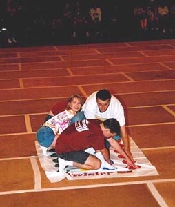 Instructors playing Twister