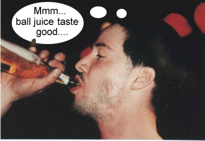 Keanu drinking ball juice