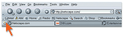 Netscape tab interface. click here to go to the page.