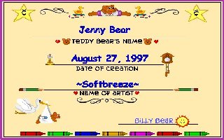 Jenny Bear Adoption Cert.