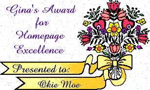 Gina's Award for 
Homepage Excellence!