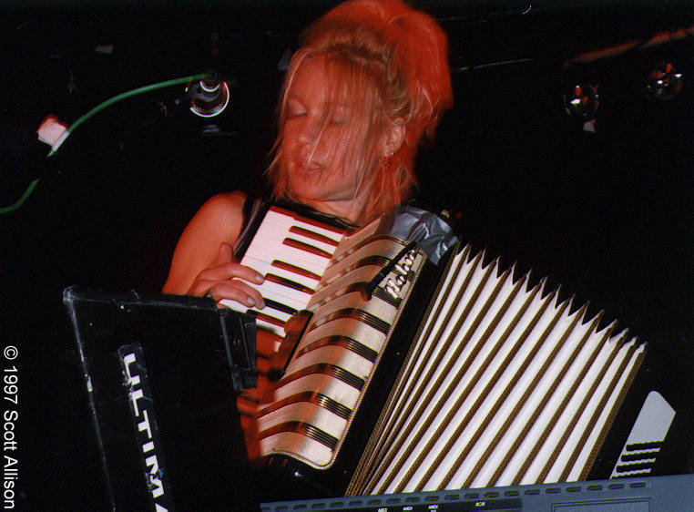 Elizabeth with an accordion