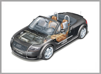 A cross section of Audi TT