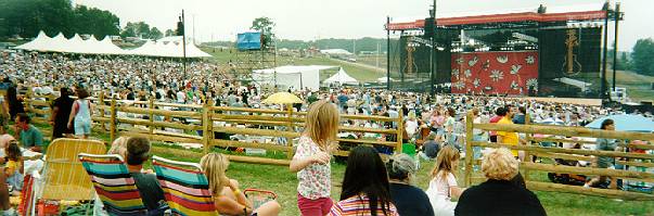 A view of the stage and food vending area on Saturday.