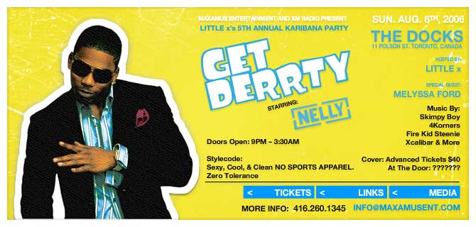 Get Derrty - X's Karibana Party (August 6 @ The Docks, Toronto)