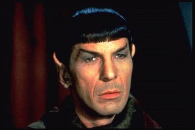 Spock. looking kinda bored