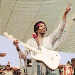 Jimi Hendrix playing Woodstock