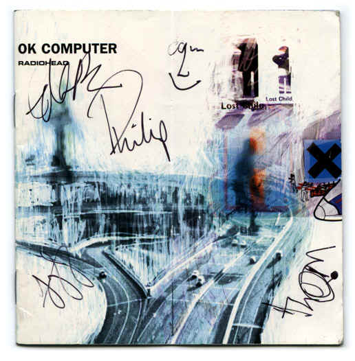 OK Computer Album with RH's Signatures