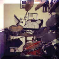 Rogers best drum kit, triggered a DrumKAT, which played a Roland R-8