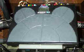 DrumKAT MIDI percussion controller, the center of electronic drum set, using Alesis QSR and Roland R-8 for sounds