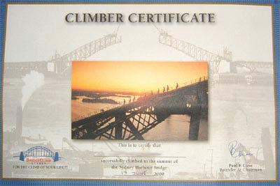 climber certificate