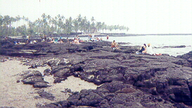 black lava beach