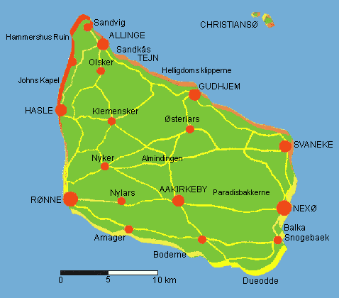 The map of Bornholm