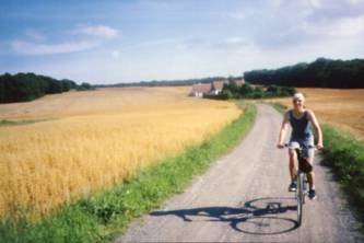 The author on the bicycle route