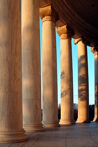 Jefferson Memorial Pillars at Sunrise