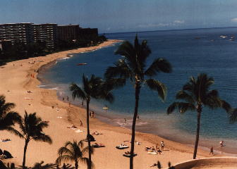 Kaanapali Beach from Sheraton Hotel Balcony