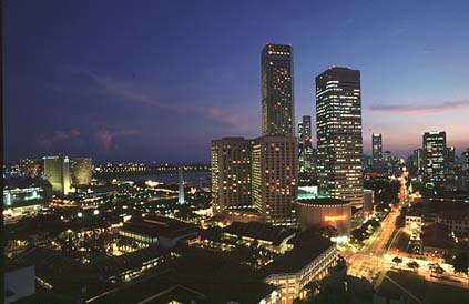 Singapore skyline at dusk