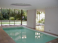 the heated indoor pool in our building