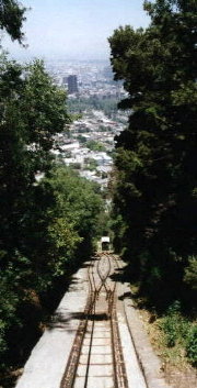 The tracks allow for the two cars to pass  each other in opposite directions