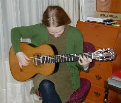 Antonia plays a song