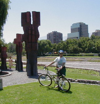 Artie in Sculpture garden. His office is on the 10th floor of the tall building in the background.