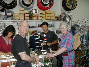 Artie and Margy in bike store