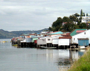 houses on stils on Chilo Island